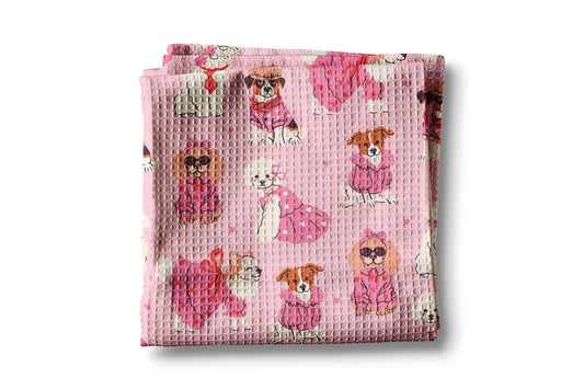 Valentine Dog Pet Shop Puppy Kitchen Towel Waffle Rescue