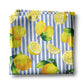 Lemon Stripe Blue White Kitchen Towel Waffle Weave Floral Citrus Spring Preppy Hostess