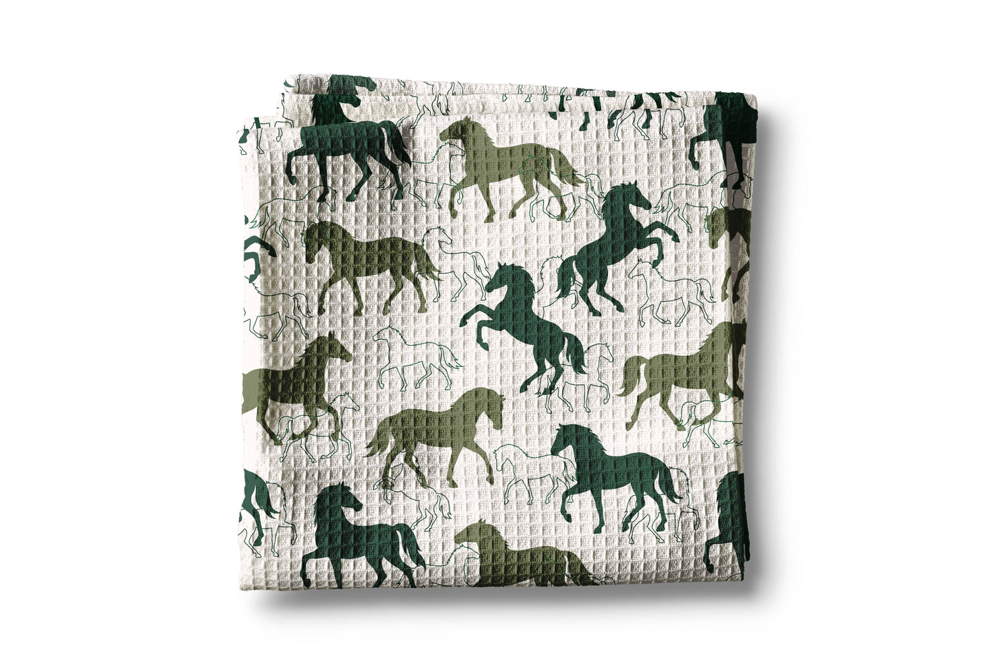 Horse Pony Western Equestrian Kitchen Towel Waffle Desert