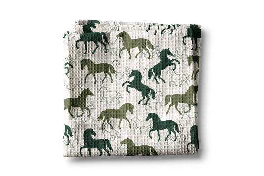 Horse Pony Western Equestrian Kitchen Towel Waffle Desert