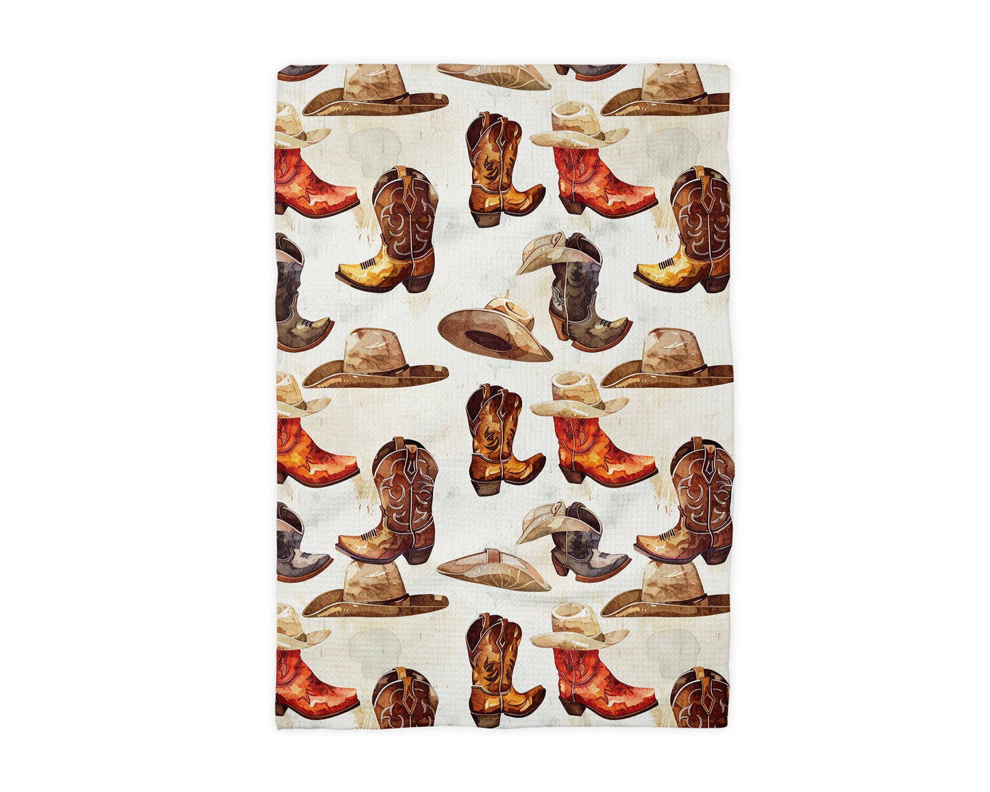 Western Boot Cowboy Cowgirl Saddle Kitchen Towel Waffle