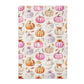 Pink Pumpkin Chinoiserie Fall Coastal Kitchen Towel Waffle