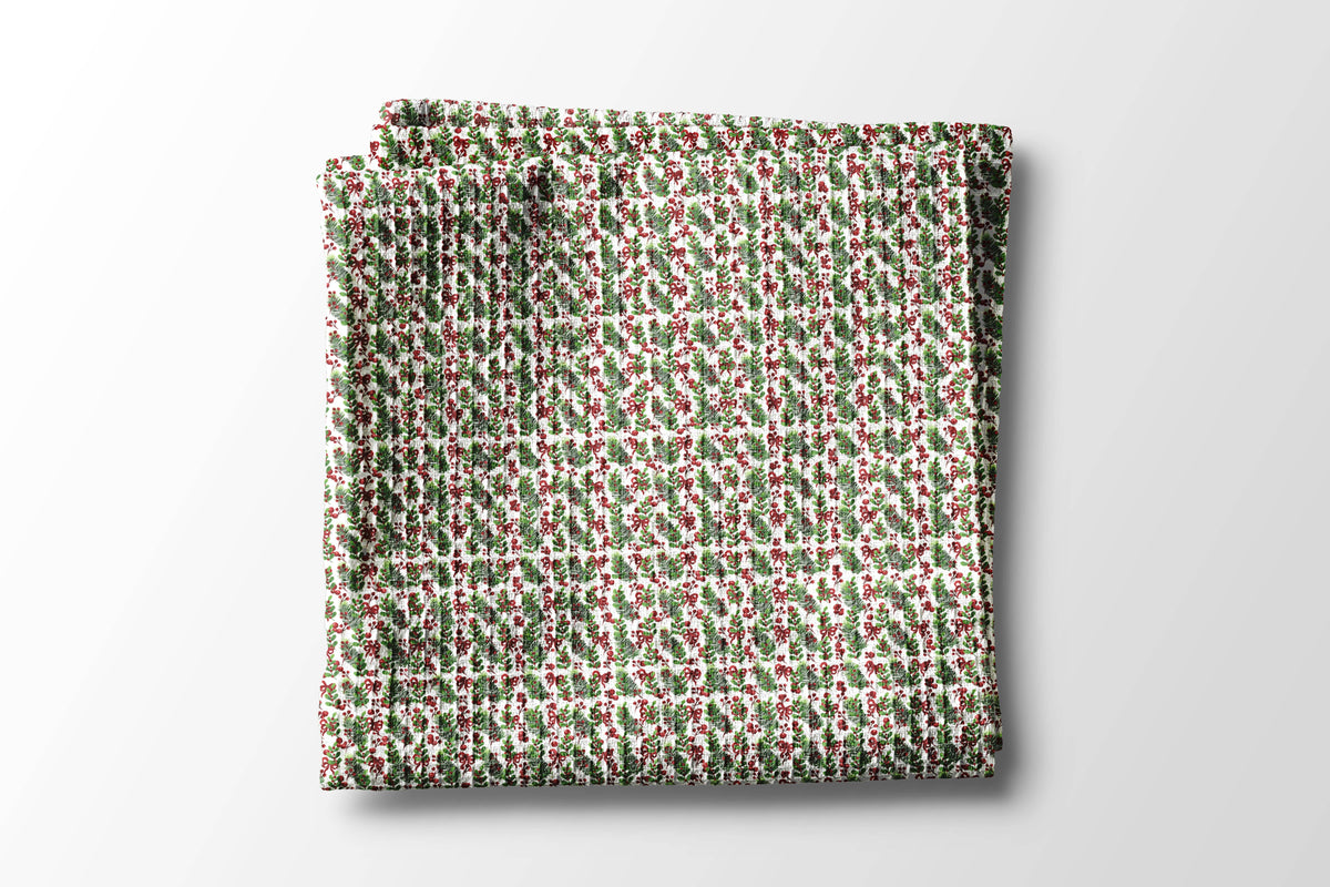 Christmas Tree Kitchen Tea Towel Waffle Holiday Decor Gift
