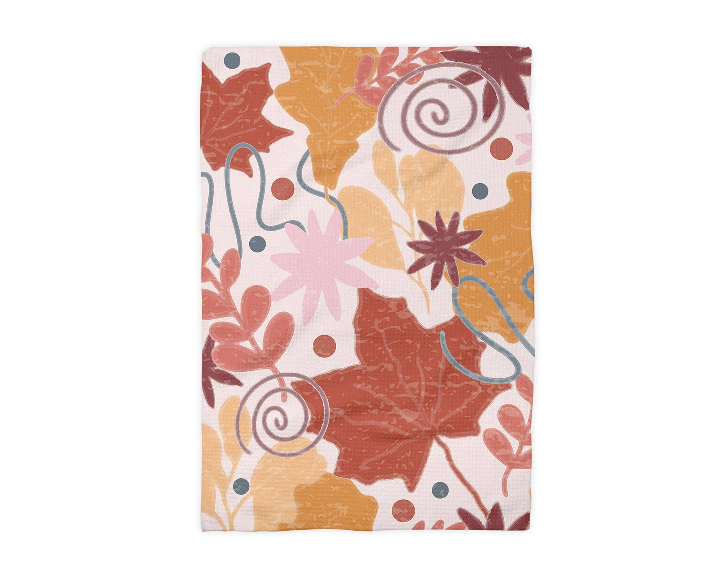 Autumn Leaves Foliage Fall Mod Retro Kitchen Towel Waffle