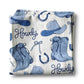 Preppy Cowgirl Western Cowboy Cactus Kitchen Towel Waffle