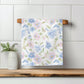 Chinoiserie Grandmillennial Kitchen Towel Blue Preppy Floral