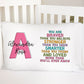 Girls Initial Affirmation Standard Pillowcase | Personalized Pillow Cover | Girls Room Decor | Nursery Decor
