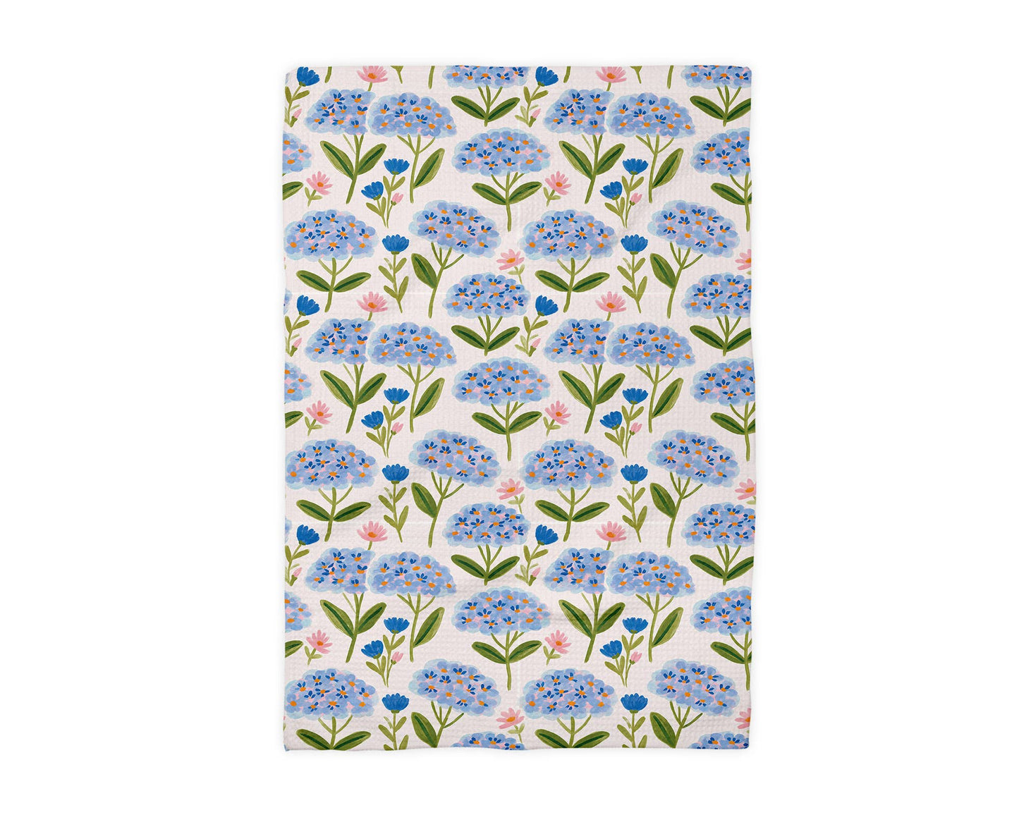 Hydrangea Flower Chinoiserie Kitchen Towel Preppy Summer