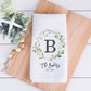 Family Name Dish Towel: Personalized Waffle Weave (Rustic Kitchen Style)