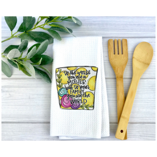 Custom Lemon Mom Dish Towel  | Mother's Day Gift