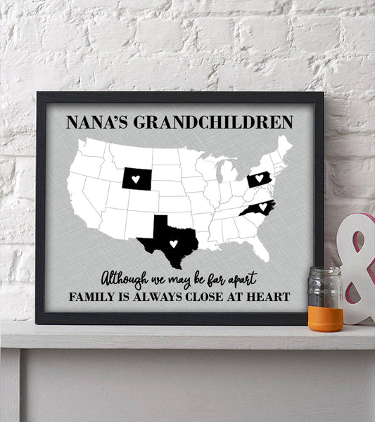 Love Knows No Distance: Long distance print, a touching Mother's Day sentiment, a perfect gift for mom or grandma.