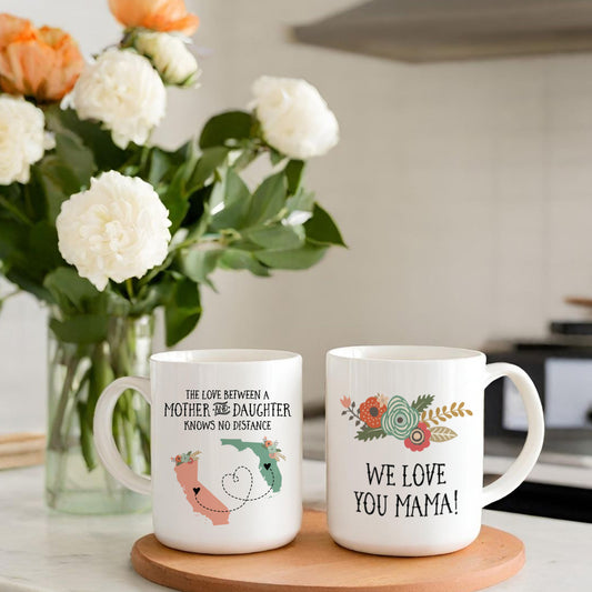 Cheers to Mom: Beautiful ceramic coffee mug, the ideal Mother's Day surprise for moms that live states or countries away.