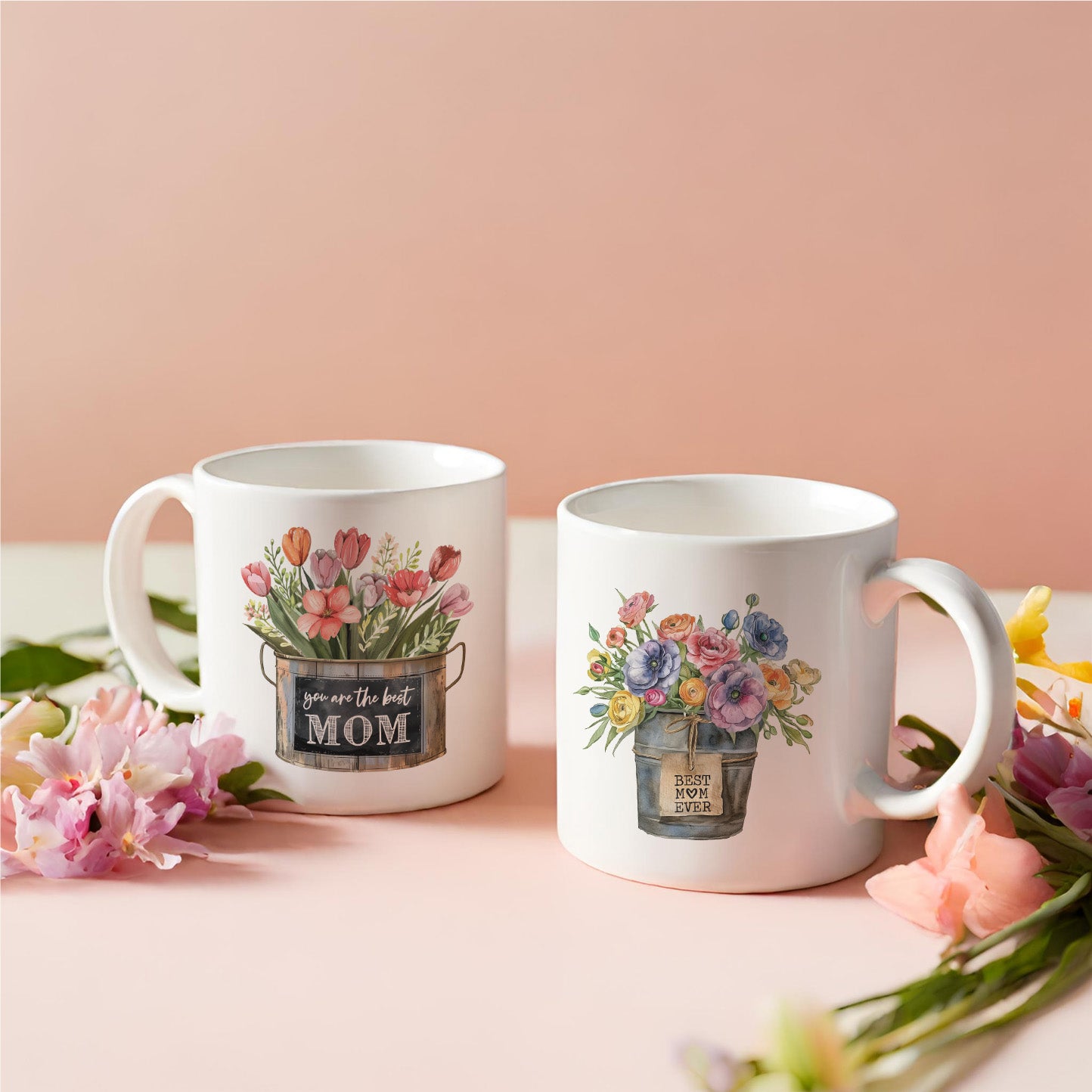 Best Mom Ever Flower Bucket Mug  | Mother's Day Gift