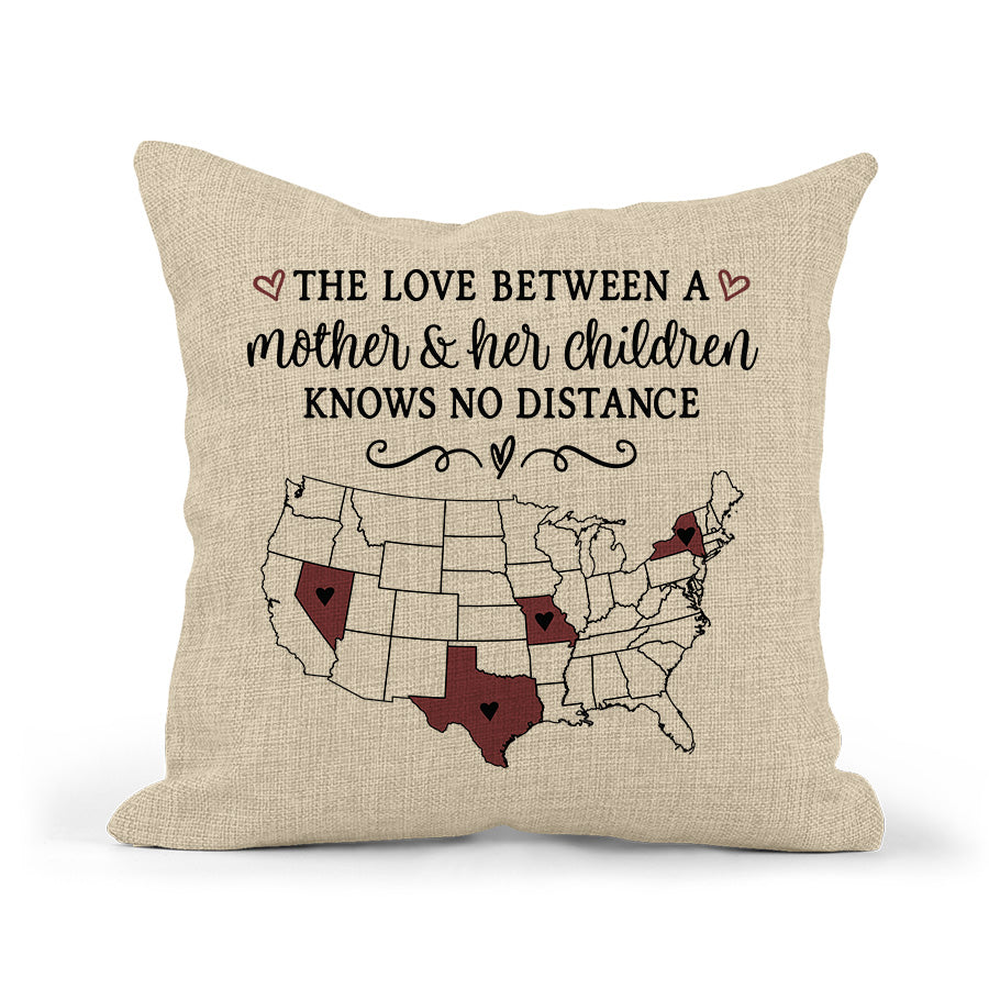 Mother & Her Children Love Knows No Distance Pillow