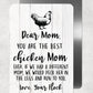 Dear Chicken Mom Metal Sign - 8"x12"