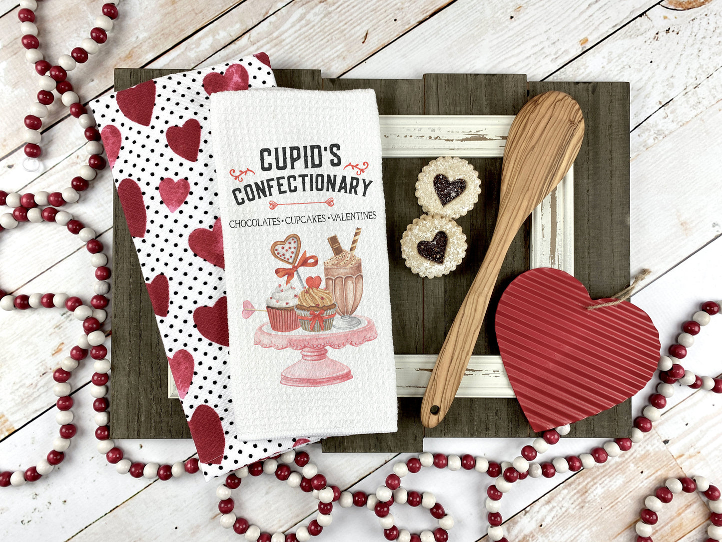 Cupid's Confectionary Baked Goods Valentines Towel