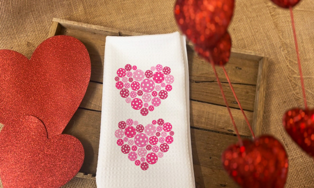 Pickleball Heart Valentine Towel