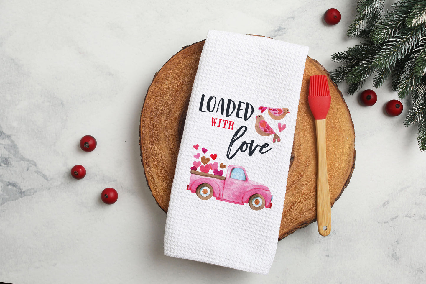 Loaded with Love Valentine Truck Towel