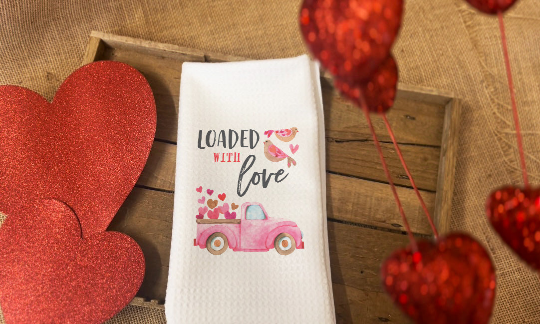 Loaded with Love Valentine Truck Towel