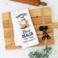 High-quality waffle weave kitchen towel featuring charming sourdough design. Perfect for adding rustic charm to your kitchen decor. Ideal for drying dishes or hands. Durable and absorbent. Elevate your kitchen with this artisanal touch!