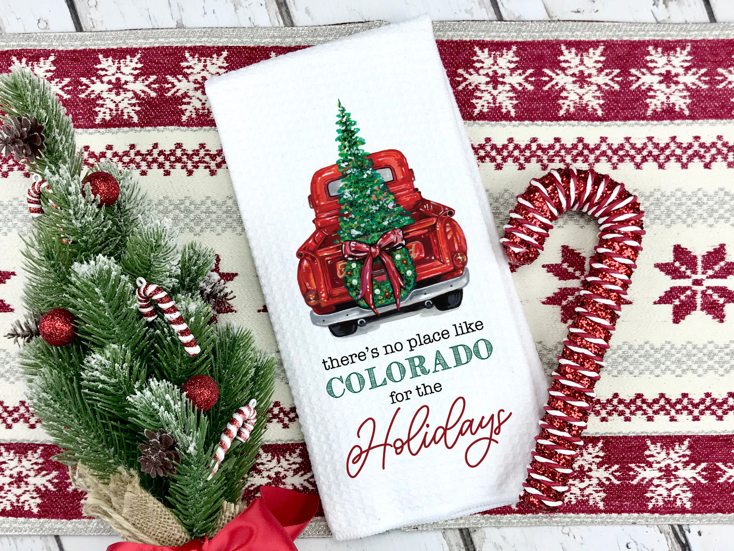 Custom Town Christmas Kitchen Towel