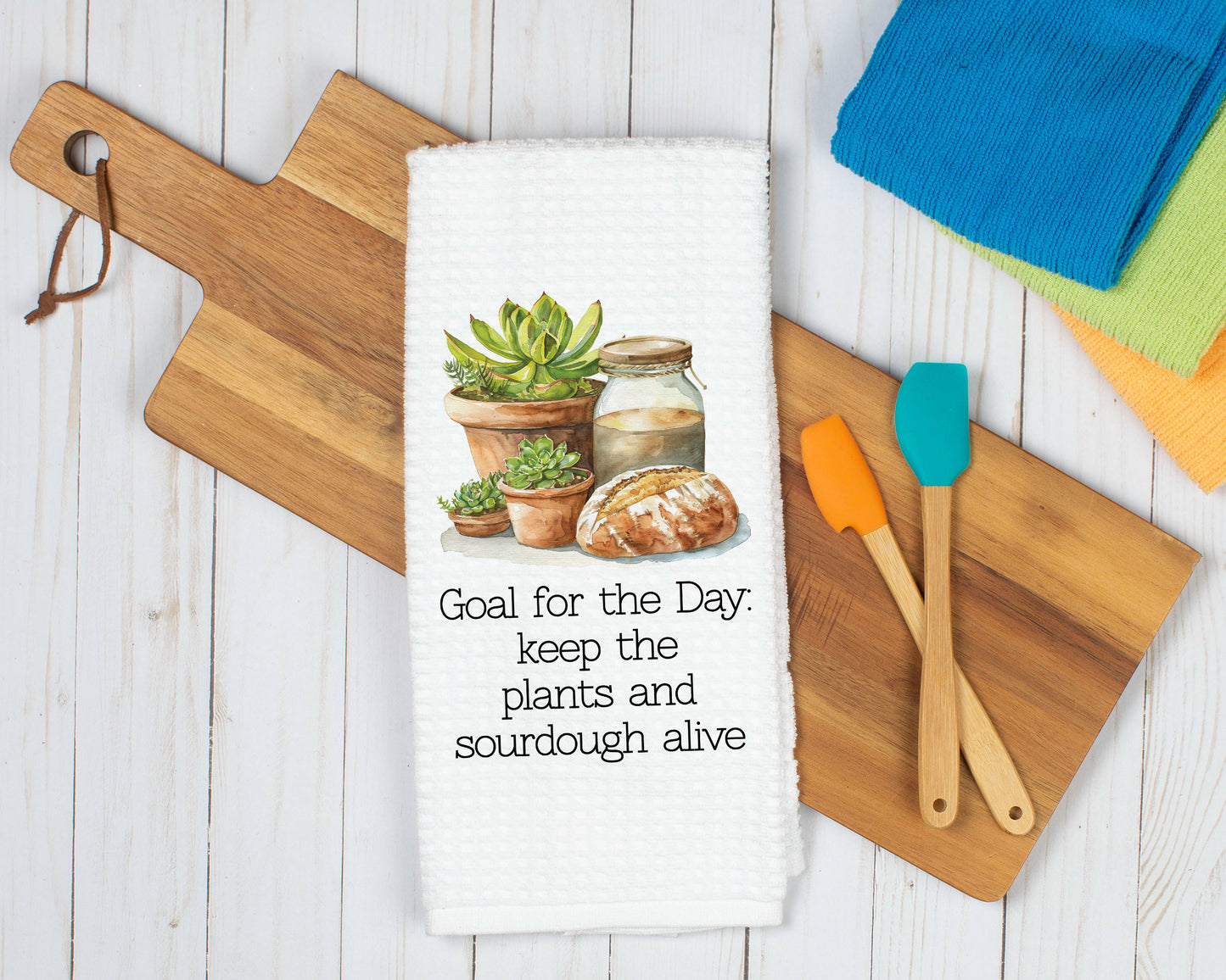 Goal Keep Plants and Sourdough Alive Towel