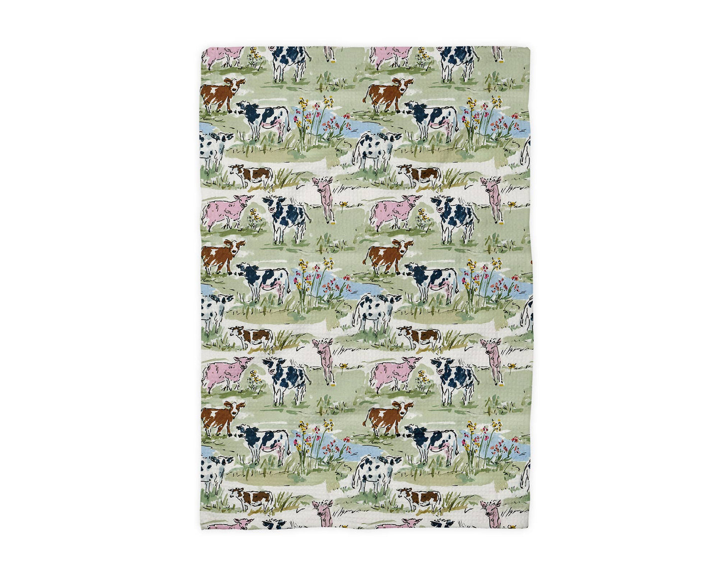 Cow Dairy Farmhouse Rustic Homestead Kitchen Towel Waffle