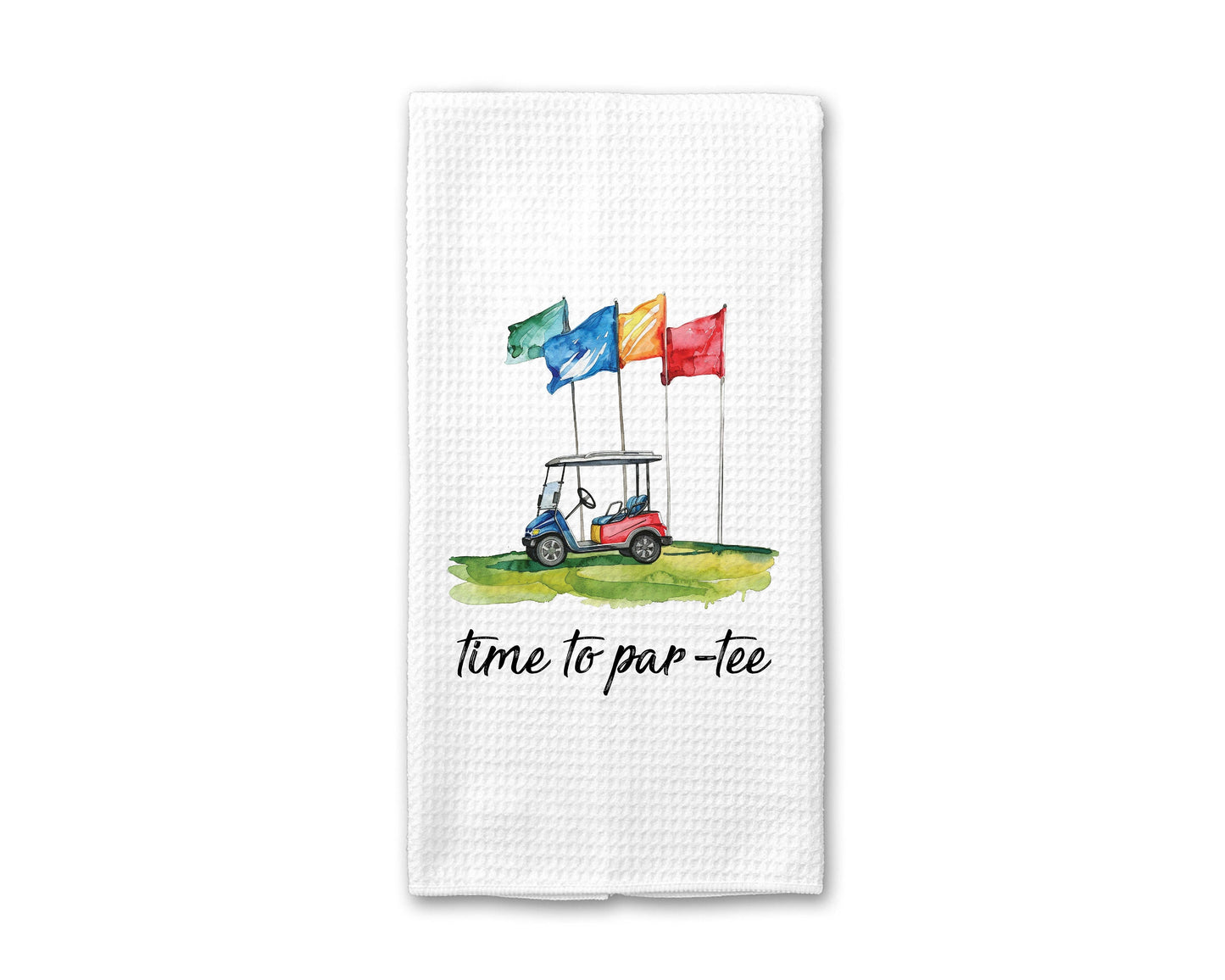 Time to Par-tee Golf Towel | Funny Golfing Kitchen Towel | Golf Player Gift | Golf Bag Accessory | Golfing Gear for the Country Club