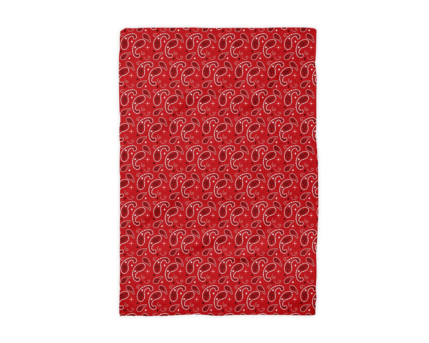 USA Patriotic 4th Paisley Red White Kitchen Towel Waffle