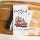 Doodle Valentine Truck Day Pet Dog Towel Kitchen Decor Heart