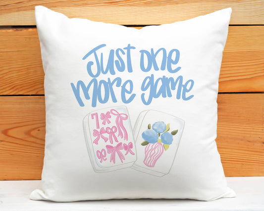 Mahjong Throw Pillow, Just One More Game Floral Mahj