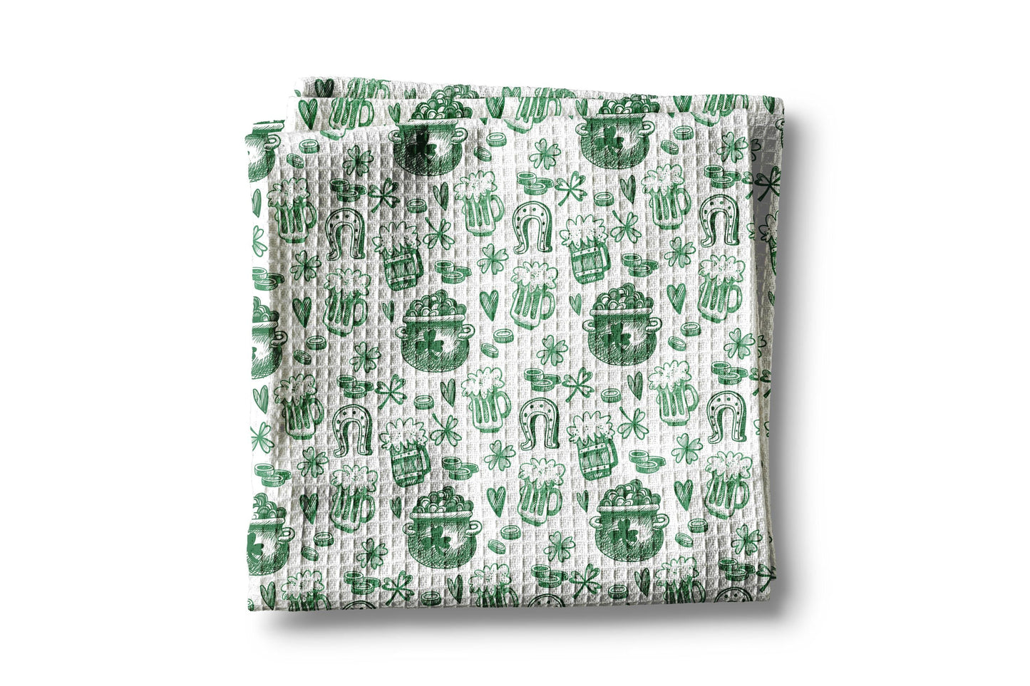 St. Patrick’s Day Kitchen Towel – Waffle Weave, Lint-Free, Super Absorbent, Irish Holiday Decor