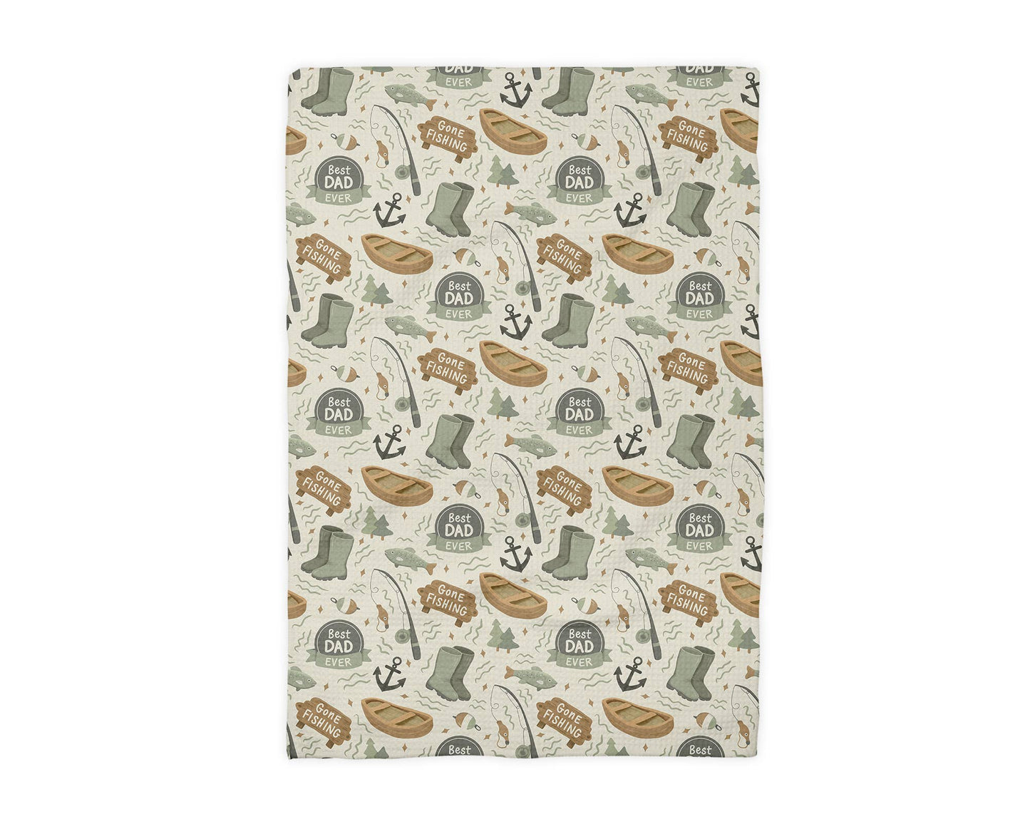 Father’s Day Dad Gift Fishing Lures Kitchen Towel Lake River
