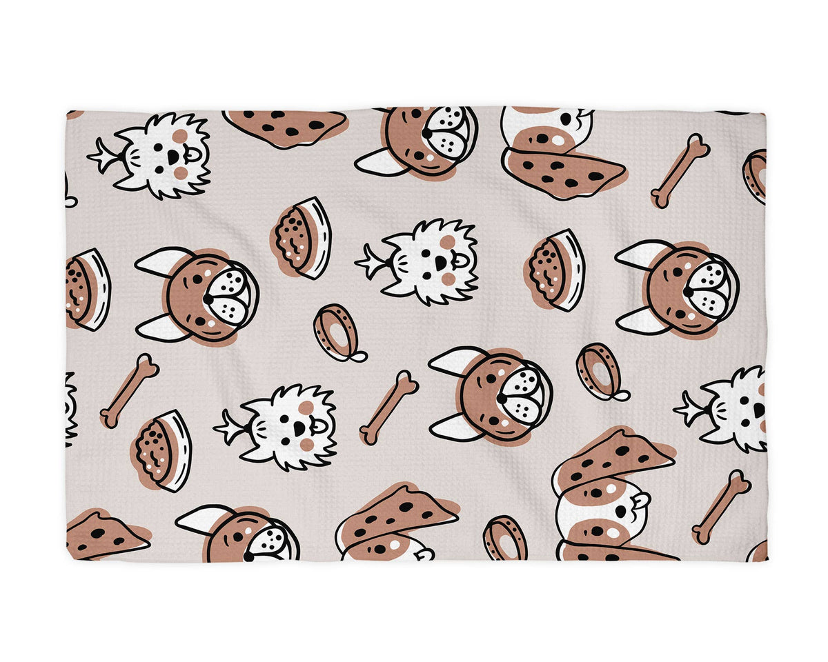 Dog Breeds Puppy Retro Bone Decor Kitchen Towel Pet Groomer