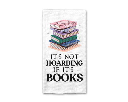 Hoarding Books Kitchen Towel, Floral Book Dish Bookish
