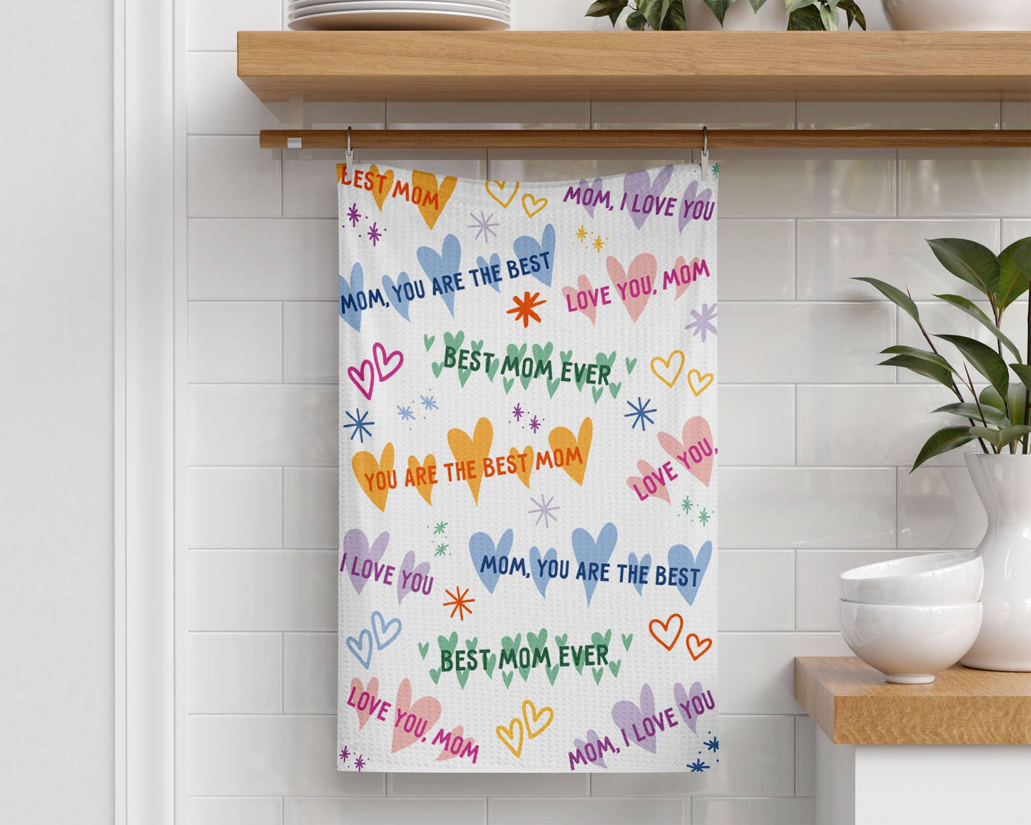 Mother's Day Gift Best Mom Present Kitchen Towel Waffle