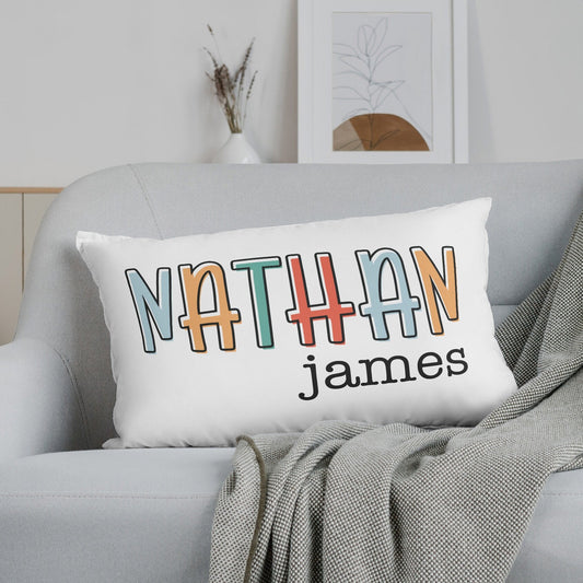 Personalized Boy Name Standard Pillowcase | Custom Boys Pillow Cover | Boy Room Decor | Colorful Kids Decor