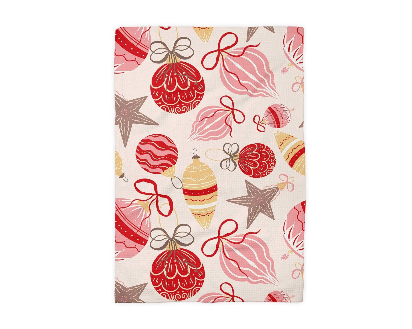 Christmas Kitchen Towel – Neon Pink Waffle Weave | Lint Free Holiday Gift
