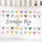 Rainbow Heart Name Personalized Standard Pillowcase | Pastel Teen Pillow Cover | Girl Room Decor | Nursery Decor