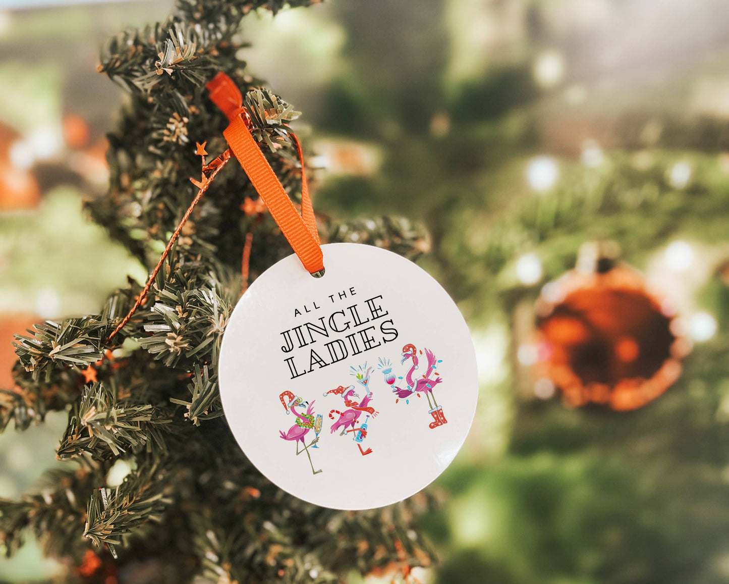 Jingle Ladies Christmas Ornament, Metal Ornament