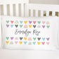 Rainbow Heart Name Personalized Standard Pillowcase | Pastel Teen Pillow Cover | Girl Room Decor | Nursery Decor