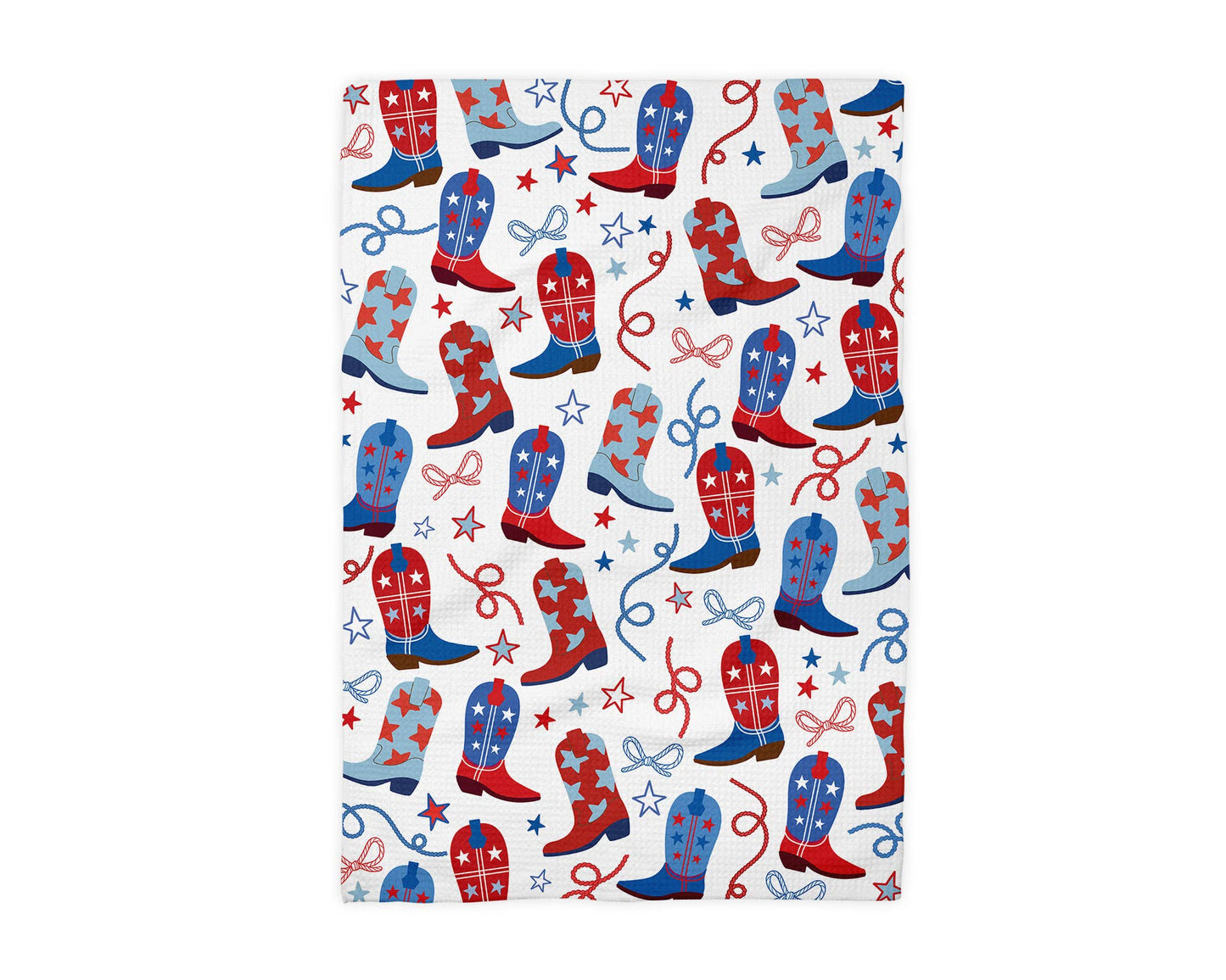 USA 250 Western 4th July Patriotic Kitchen Towel Waffle
