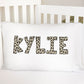 Leopard Print Personalized Name Standard Pillowcase | Personalized Pillow Cover | Girl Room Decor | Nursery Decor