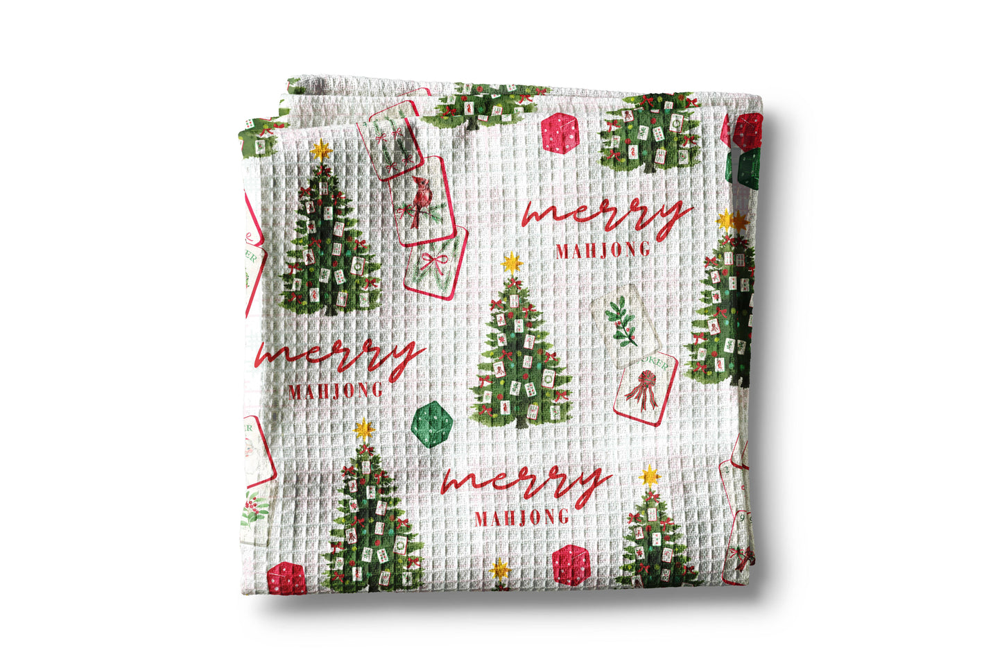 Mahjong Christmas Kitchen Towel Mahj Tile Game Decor Hostess
