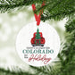 Custom State Location Holiday Metal Ornament Christmas