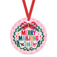 Merry Mahjong Christmas Ornament, Pink Preppy Mahj Tree