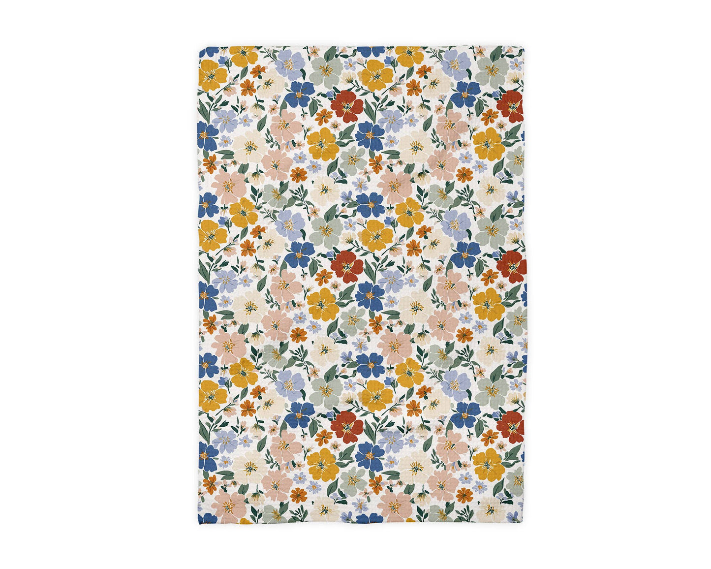 Autumn Boho Fall Floral Waffle Weave Kitchen Towel Daisy