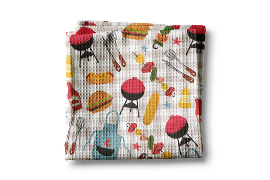 Fathers Day BBQ Grill Kitchen Towel Summer Cookout Gift