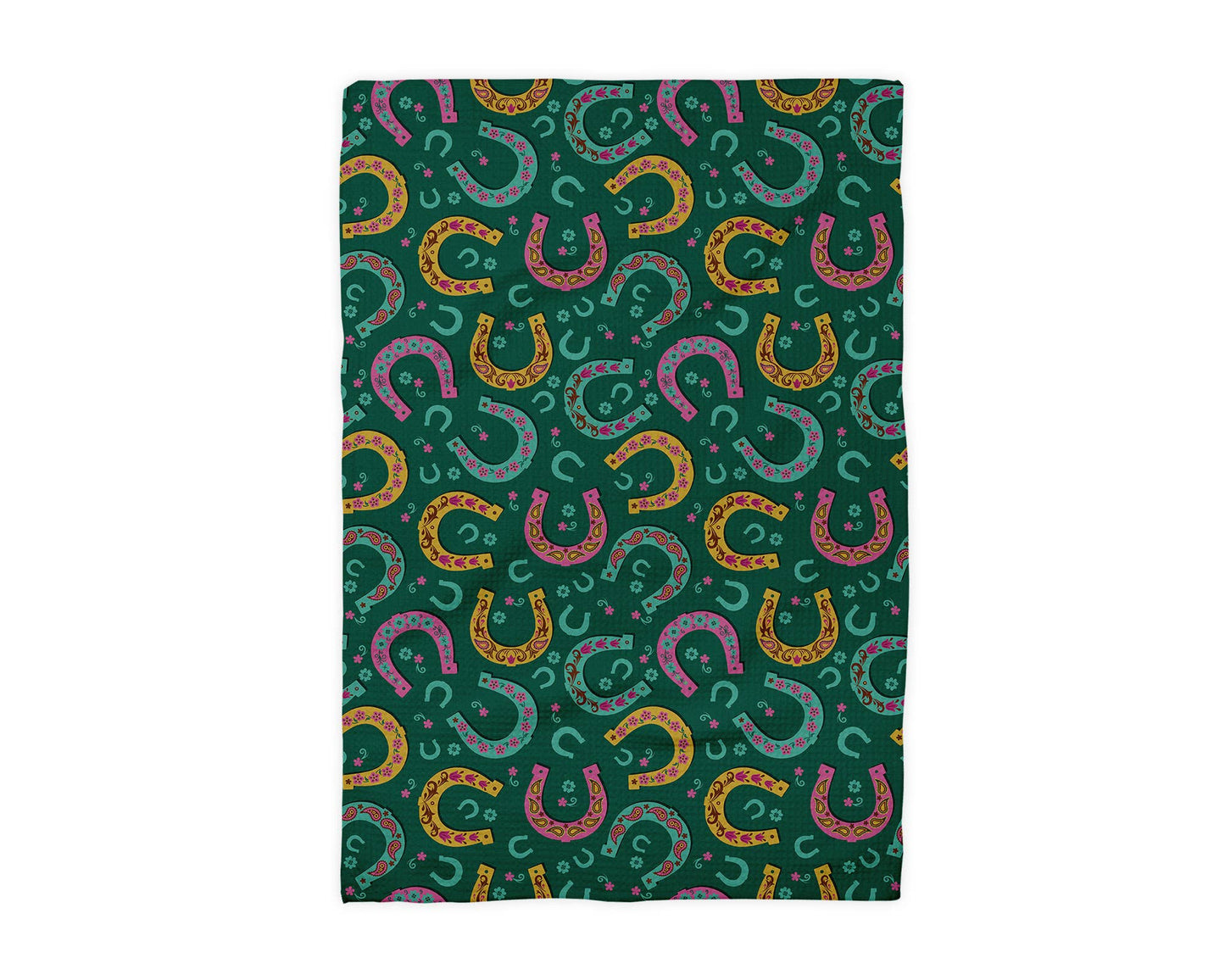Horseshoe Horse Farm Equestrian Tack Kitchen Towel Waffle