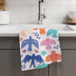 Birds In Flight Retro Spring Modern Kitchen Towel Waffle